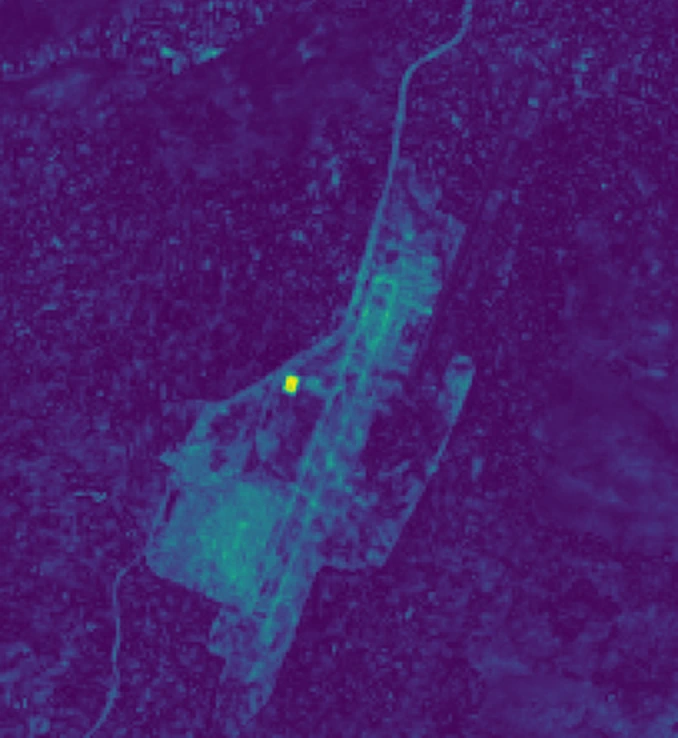 Model response map highlighting detected airport construction change