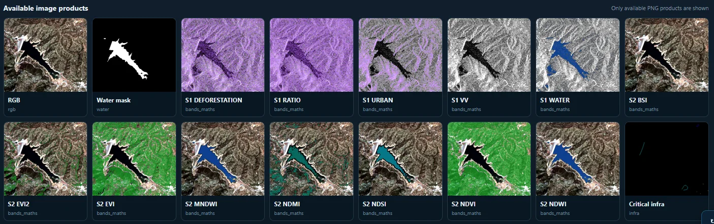OrbitalMosaic catalog of aligned Sentinel-1, Sentinel-2, water and infrastructure products